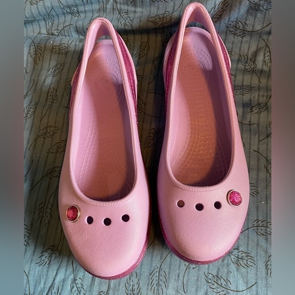 Crocs genna 2 glitter band slingback with fixed gem jibbitz junior 6 womens 7 - Picture 2 of 6